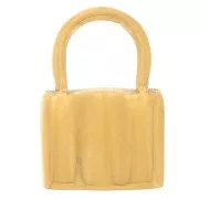 12x8  mm 304L Stainless Steel Padlock Charm - Gold Tone x1