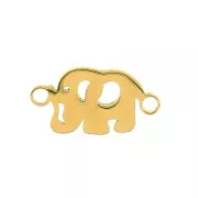 9x10mm Stainless Steel 2-ring Elephant connector - Gold Tone x1