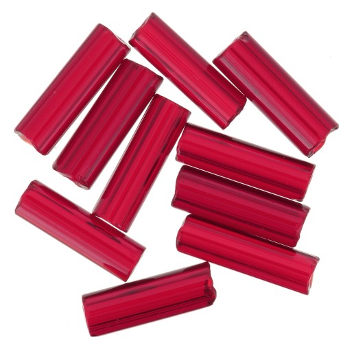 Preciosa Seed Beads, 6.5x2 mm Tubes, Siam, 20 g