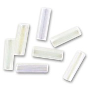 Preciosa Seed Beads, 6.5x2 mm Crystal AB Tubes, 20 g