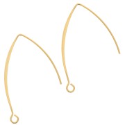 44mm 304L Stainless steel earwires to decorate - Gold Tone x2|raw }}