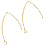 44mm 304L Stainless steel earwires to decorate - Gold Tone x2