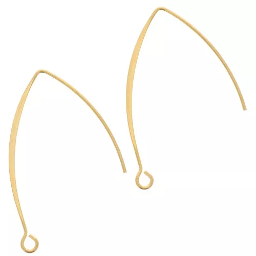44mm 304L Stainless steel earwires to decorate - Gold Tone x2