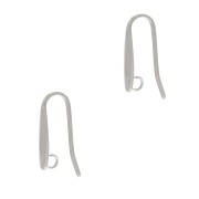 Designer ear hooks, 17x3.5mm, with open ring - 304 stainless steel (2-pack)