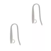 Designer ear hooks, 17x3.5mm, with open ring - 304 stainless steel (2-pack)