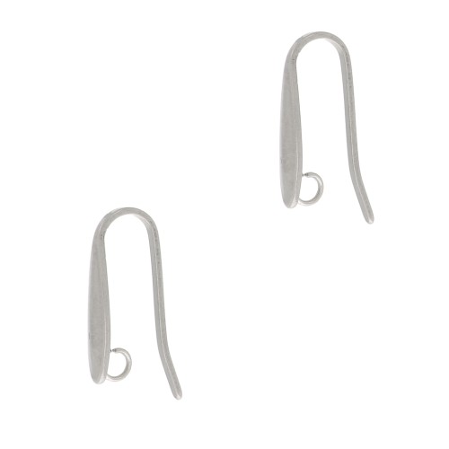 Designer ear hooks, 17x3.5mm, with open ring - 304 stainless steel (2-pack)