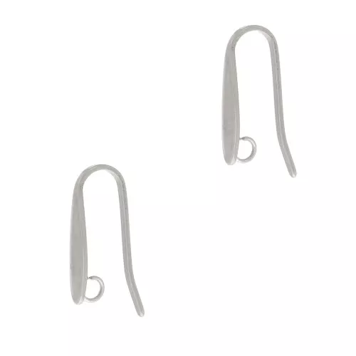 Designer ear hooks, 17x3.5mm, with open ring - 304 stainless steel x2
