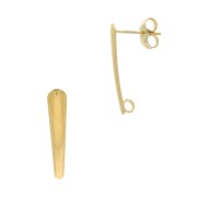 20x4mm 303L Stainless steel Bar earstuds with open ring - Gold Tone x2|raw }}