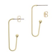 34x12mm Design U earstuds with small ball - Gold Tone x2|raw }}