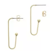 34x12mm Design U earstuds with small ball - Gold Tone x2
