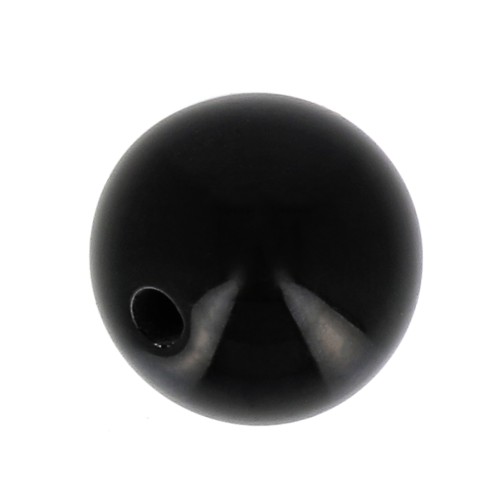 14mm Opaque resin bead - Black x1