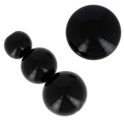 Assortment of 26 beads 8-10-14 mm & 2 cabochons in opaque resin - Black x1|raw }}