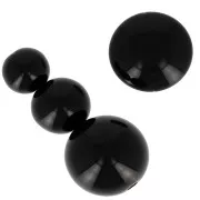 Assortment of 26 beads 6-8-10mm and 2 cabochons in opaque resin -Black  x1
