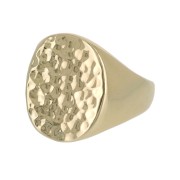 Hammered signet ring for woman - Size 56 - Gold Plated 3 microns x1