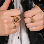 Signet ring for woman - Size 50 - Gold Plated 3 microns x1