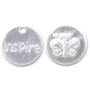 CCB Inspire charm 15mm Silver tone x 5
