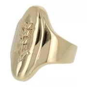 Oval ring - wheat ears - for woman - size 50 - Gold Plated 3 micron x1