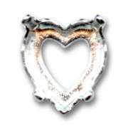 Cabochon setting PureCrystal 4800 Heart-shaped 11x10mm Silver-colored|raw }}