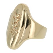 Oval ring - wheat ears - for woman - size 54 - Gold Plated 3 micron x1|raw }}
