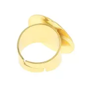 25mm Adjustable ring with hammered plate - Fine Gold Plated x1
