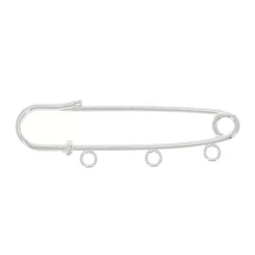 51mm Spindle pin 3 rings to decorate - Fine silver plating x1