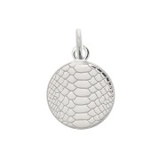 10 mm 925 Sterling Silver Round snake pattern charm with open ring x1