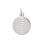 10 mm 925 Sterling Silver Round snake pattern charm with open ring x1