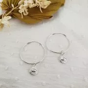 9 mm 925 Sterling Sviler Round Eye Pattern Charm with  zirconium oxide - Closed ring x1