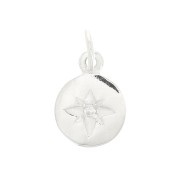 8mm 925 Sterling Silver North Star Charm with  zirconium oxide - Closed ring x1|raw }}