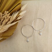 11x9mm 925 Sterling Silver North Star Charm with zirconium oxide - Closed ring x1