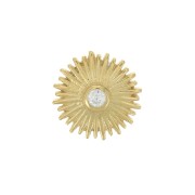14mm 925 Sterling Silver Sun pendant with  zirconium oxide - Gold Tone - Crystal x1|raw }}