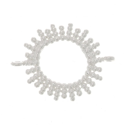 15mm 925 Serling Silver Sunny hollowed-out connector with small balls x1