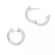 13.5mm 925 Sterling Silver Leverback earring with zirconium - Black x2