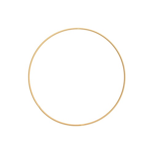 20cm Bare metal circle for dream catcher hanging and lampshade - Gold Tone x1