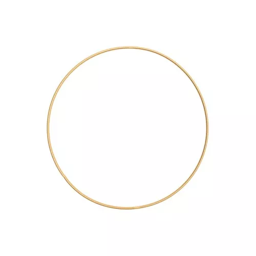 20cm Bare metal circle for dream catcher hanging and lampshade - Gold Tone x1