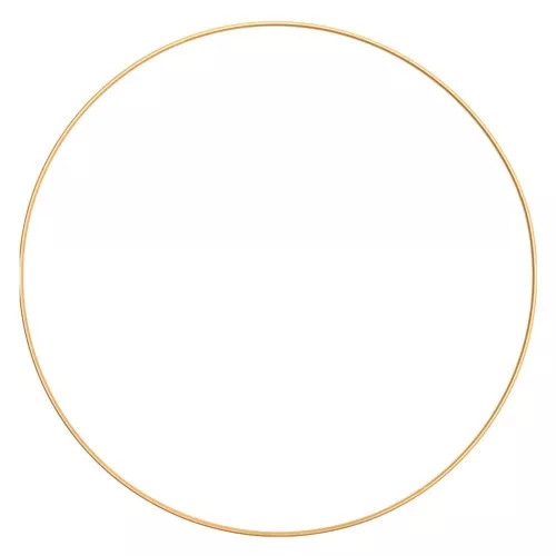 30cm Bare metal circle for dream catcher hanging and lampshade - Gold Tone x1