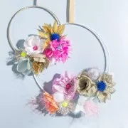 20cm Bare metal triangle for dream catcher hanging and lampshade - Gold Tone x1