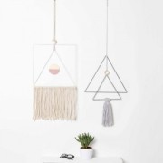 20cm Bare metal square for hanging dream catcher and lampshade - White x1