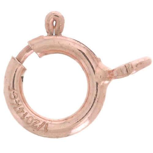 5.5mm Spring clasp with open ring - Rose Gold filled x1