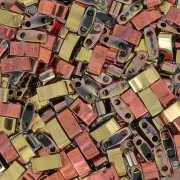 5x2.3x1.9mm Miyuki Half Tila Beads HTL-55041 - Black California Gold Rush x10g