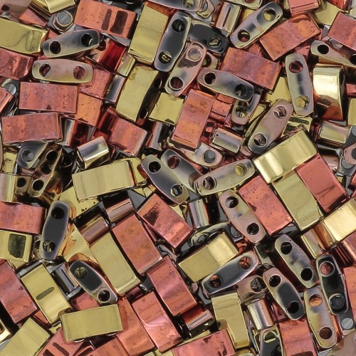 5x2.3x1.9mm Miyuki Half Tila Beads HTL-55041 - Black California Gold Rush x10g