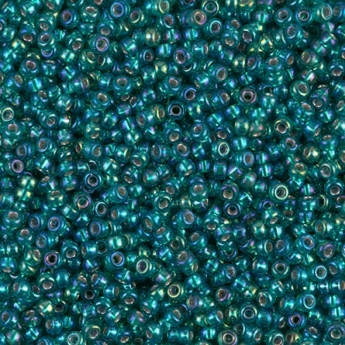 Miyuki Seed beads 11/0 1017 - Silverlined Emerald AB x8g