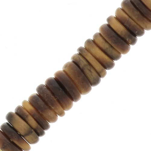 Heishi gemstone beads rondelles 5.5x2 mm - Tiger eye x20