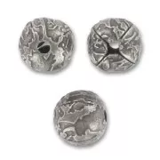 Metal bead Reliefs 9mm Antique silver tone  x1