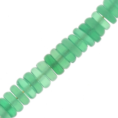 Heishi rondelle beads in tinted gemstone 5.5x2 mm - Green Onyx x20