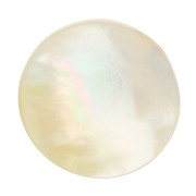 20mm Round Mother of Pearl cabochon - White x1