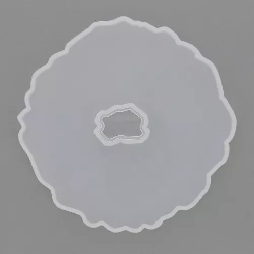 130x130mm Silicone mold for resin - Geode shape wit hole x1