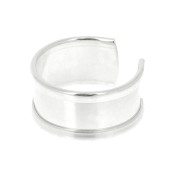 11mm 925 Sterling Silver adjustable Ring with curved edges to decorate x1