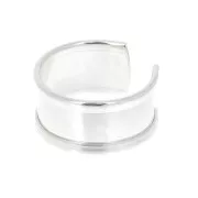 11mm 925 Sterling Silver adjustable Ring with curved edges to decorate x1