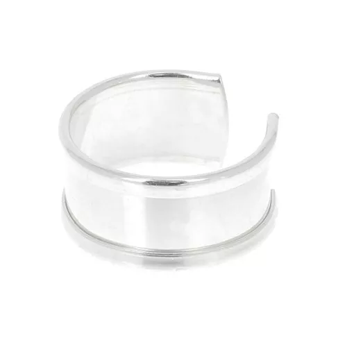11mm 925 Sterling Silver adjustable Ring with curved edges to decorate x1